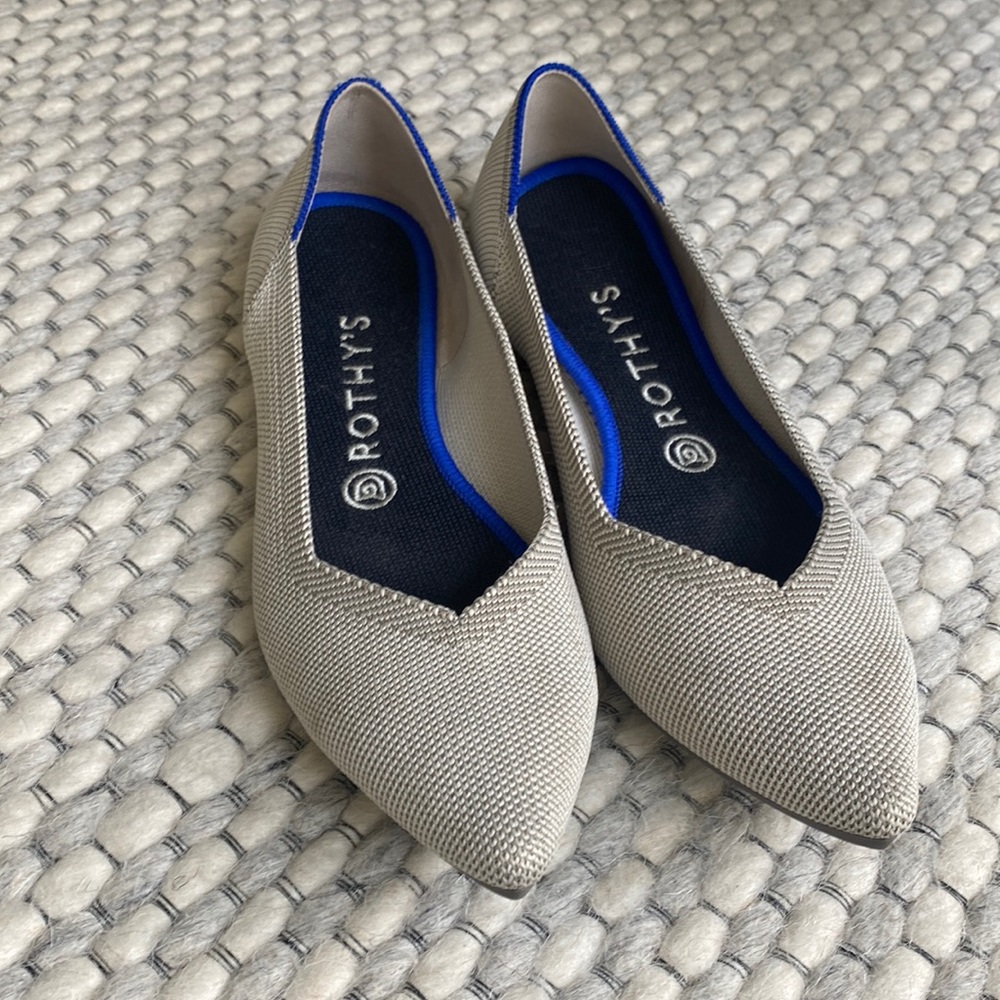 Light Gray Rothy’s Pointed Toe Flats